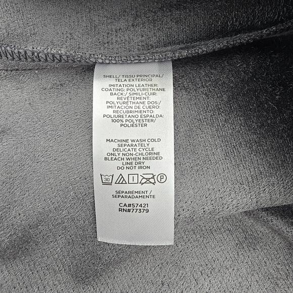 Ann Taylor womans size S Faux Leather Shell Top Navy Sleeveless Mock Neck NEW - Picture 6 of 7